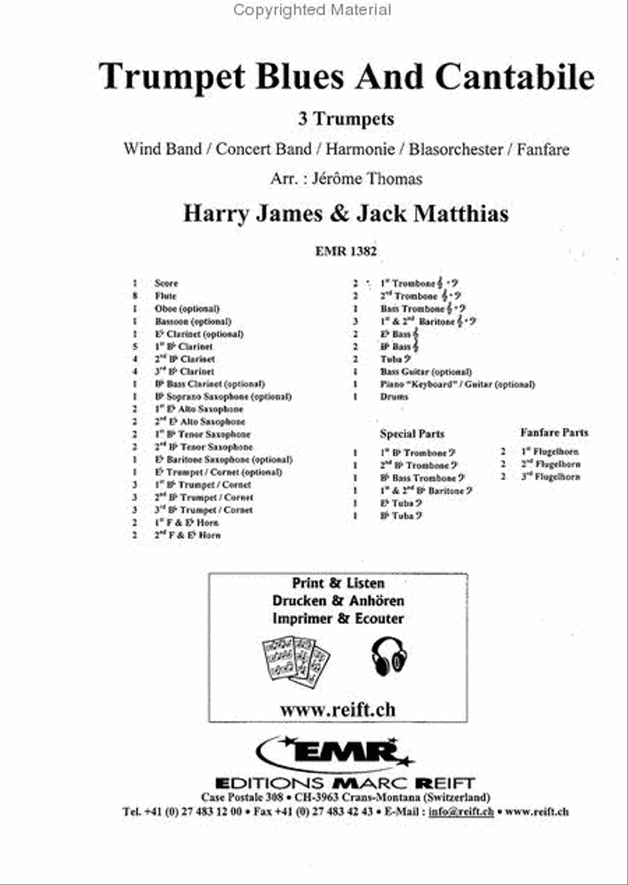 Trumpet Blues And Cantabile Concert Band scores gallery preview page 2