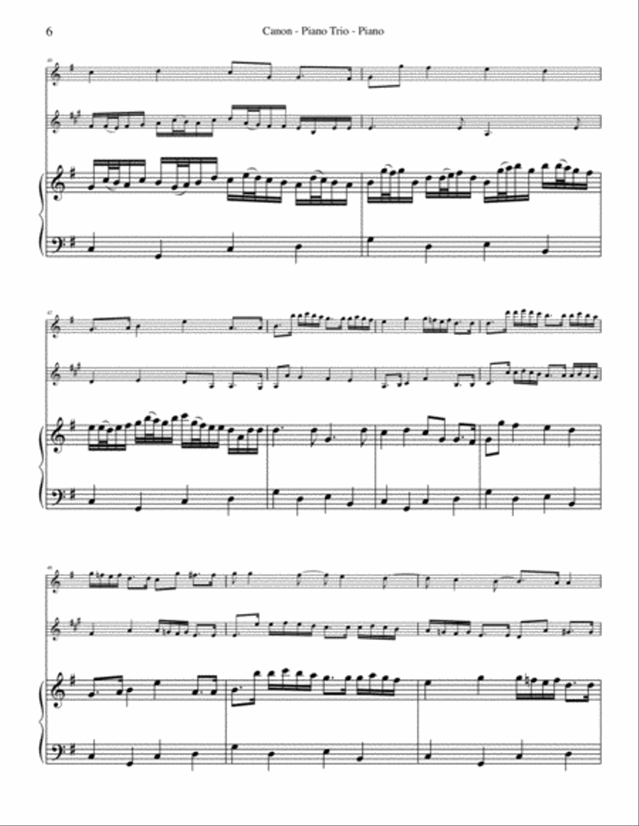 Pachelbel's Canon for Flute, Clarinet & Piano Woodwind Duet scores gallery preview page 6
