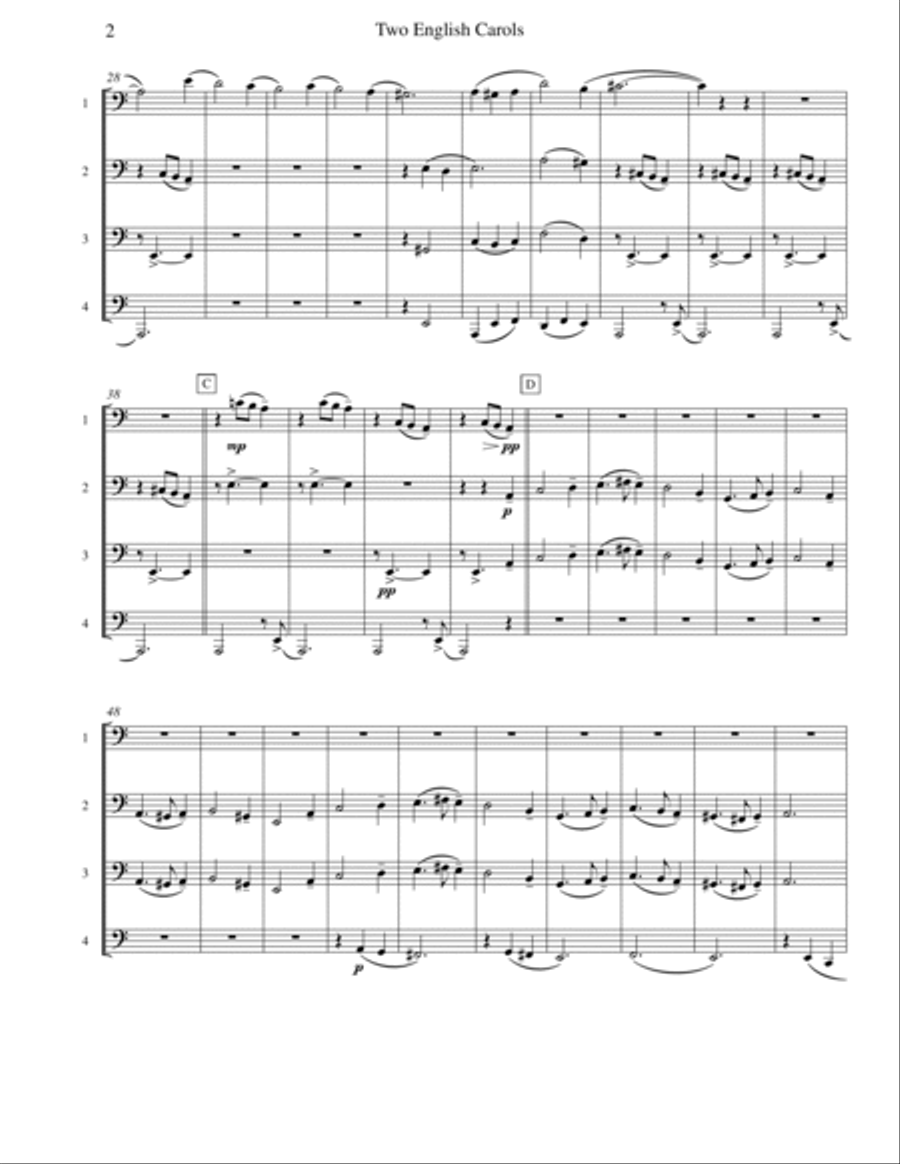 Two English Carols (Coventry Carol; What Child Is This?) - Tuba Quartet Brass Quartet scores gallery preview page 2