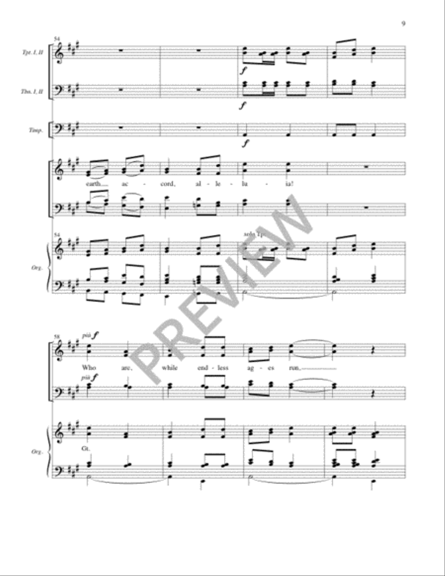 Sing We Triumphant Hymns of Praise / Jesus Is Risen! Let Us Sing! - Full Score and Parts Trombone scores gallery preview page 10