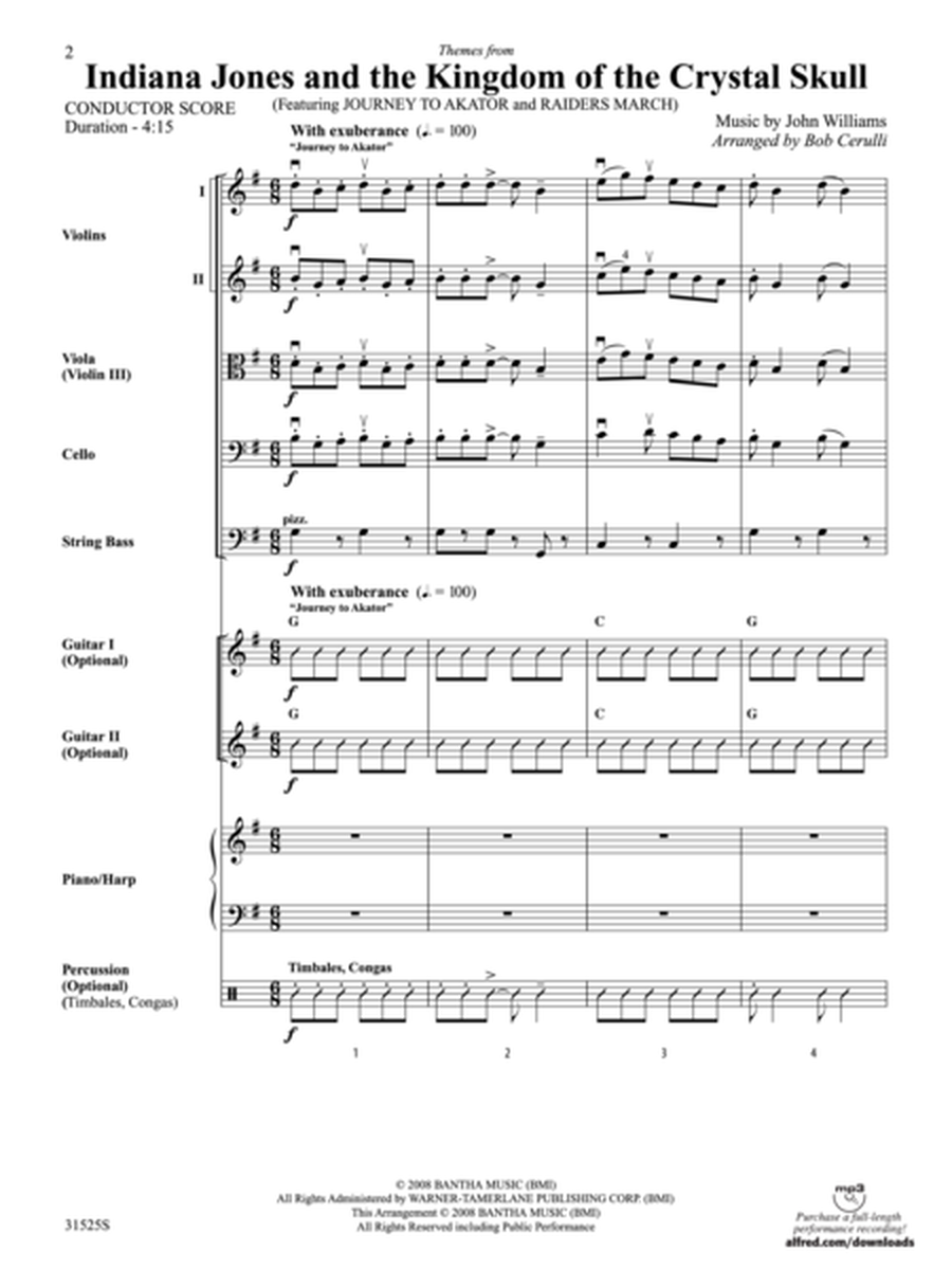 Themes from Indiana Jones and the Kingdom of the Crystal Skull (score only)