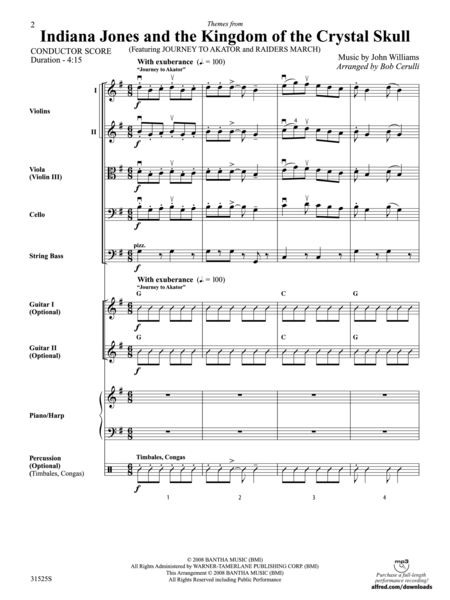 Themes from Indiana Jones and the Kingdom of the Crystal Skull (score only)