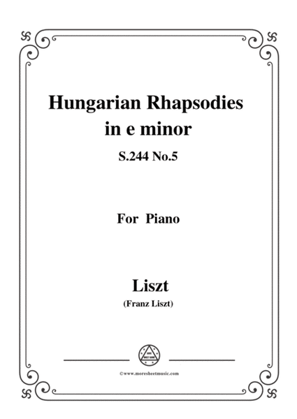 Liszt-Hungarian Rhapsodies,S.244 No.5 in e minor,for piano image number null