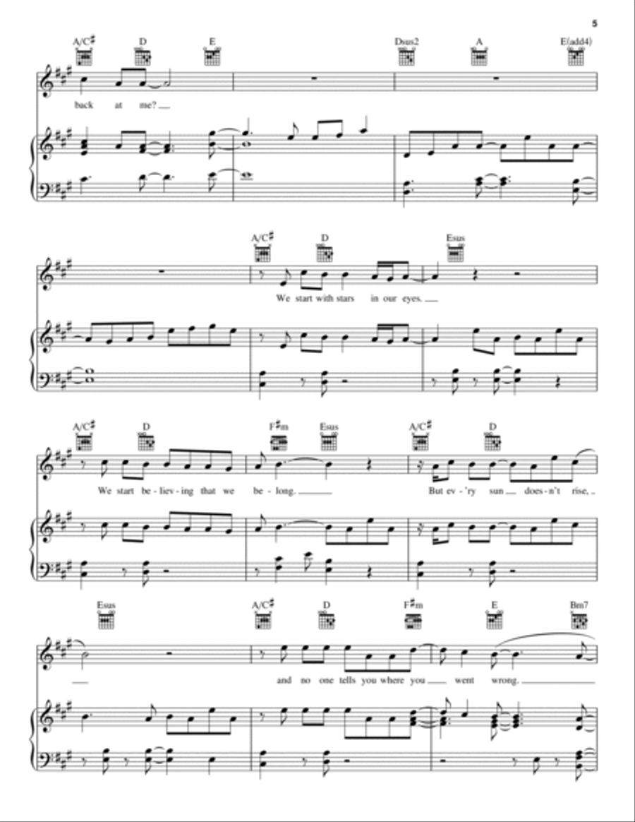 Waving Through A Window Piano, Vocal, Guitar scores gallery preview page 5