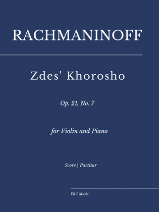 Book cover for Rachmaninoff: Zdes' Khorosho, Op. 21, No. 7 (as played by Yo Yo Ma and Kathryn Stott) for VIOLIN and