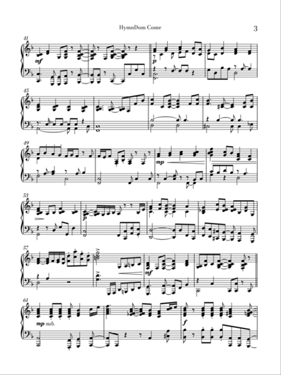 HymnDom Come HymnDom Come Piano Solo scores gallery preview page 3