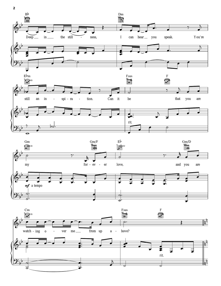 To Where You Are Piano, Vocal, Guitar scores gallery preview page 2