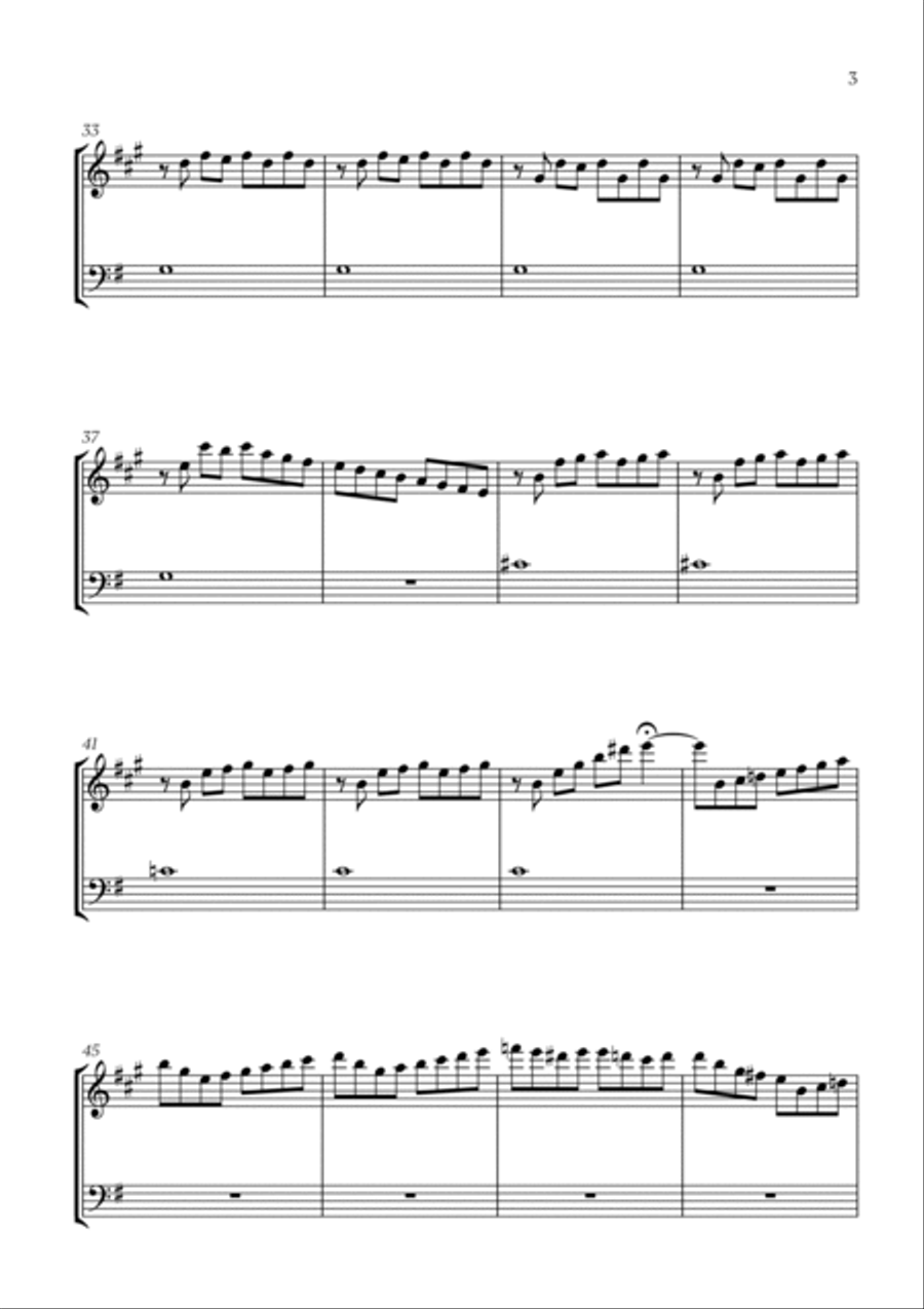 Johann Sebastian Bach - Cello Suite No. 1 in G Major, Prelude for Trumpet in Bb and Trombone Trombone scores gallery preview page 3