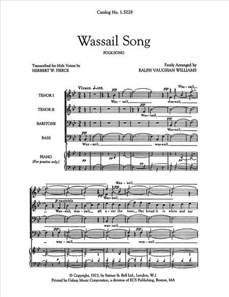 Wassail Song (No. 5 From Five English Folk-Songs)