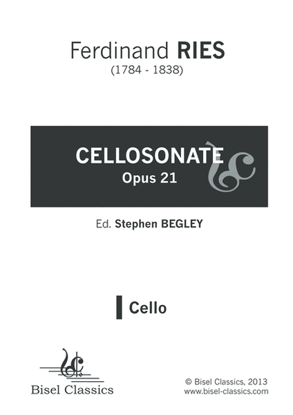 Cellosonate, Opus 21- Cello Part