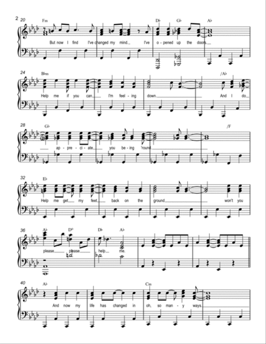 Help! Help! Piano Solo scores gallery preview page 2