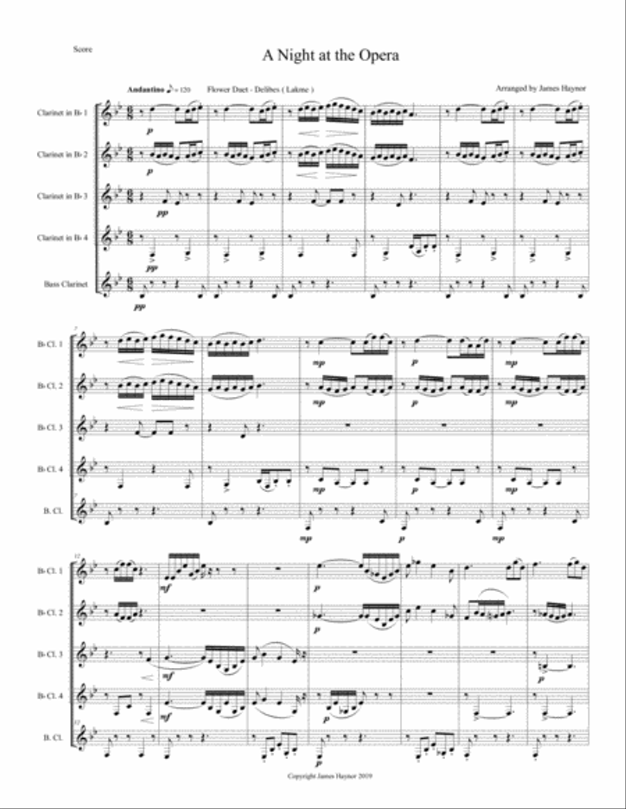 A Night at the Opera for Clarinet Quintet Clarinet Quintet scores gallery preview page 3