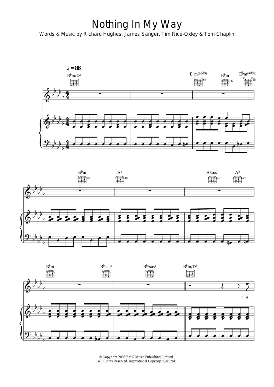 Nothing In My Way Nothing In My Way Violin Solo scores gallery preview page 1