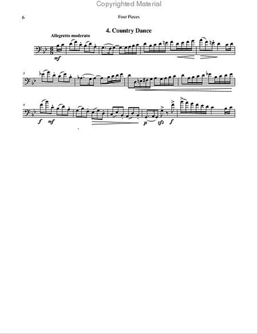 Four Pieces for Trombone & Piano Piano Accompaniment scores gallery preview page 6