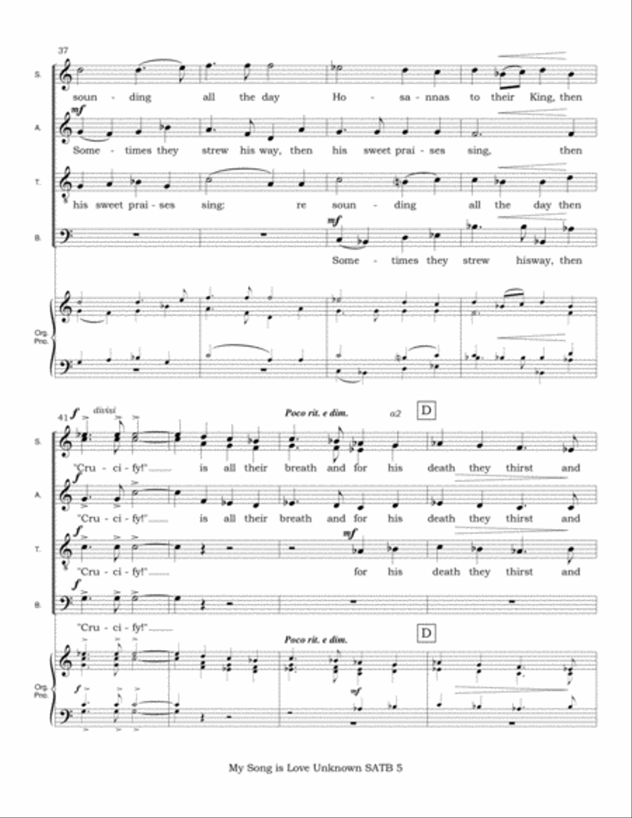 My Song is Love unknown (SATB plus piano or organ) 4-Part scores gallery preview page 6
