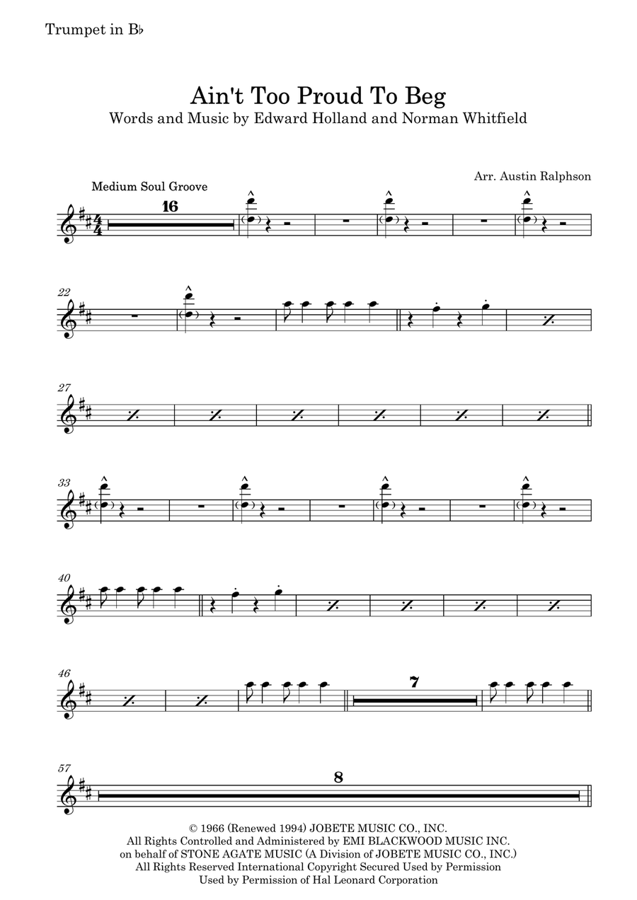 Ain't Too Proud To Beg Small Ensemble scores gallery preview page 3