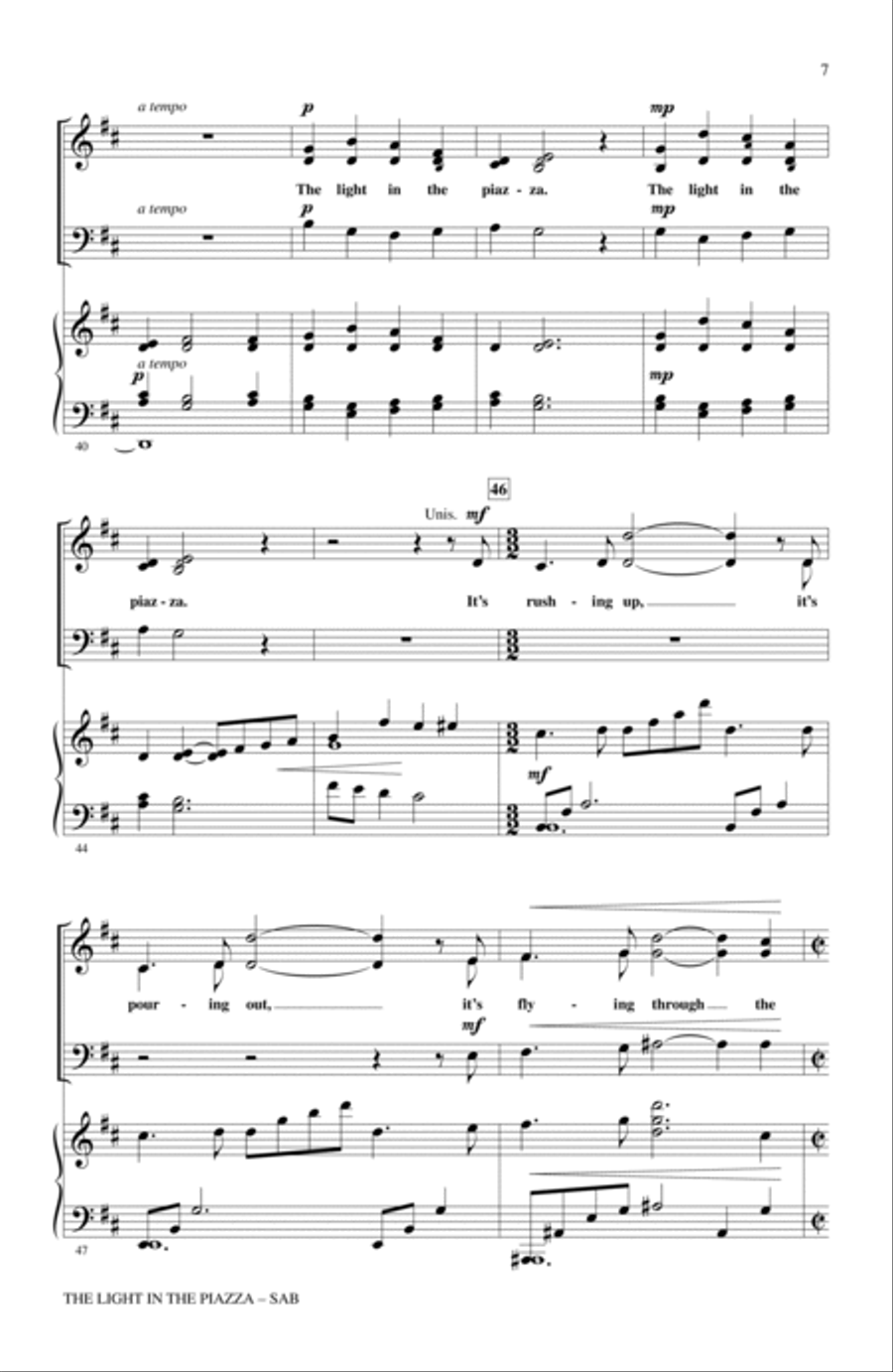 The Light In The Piazza (arr. John Purifoy) 3-Part scores gallery preview page 5
