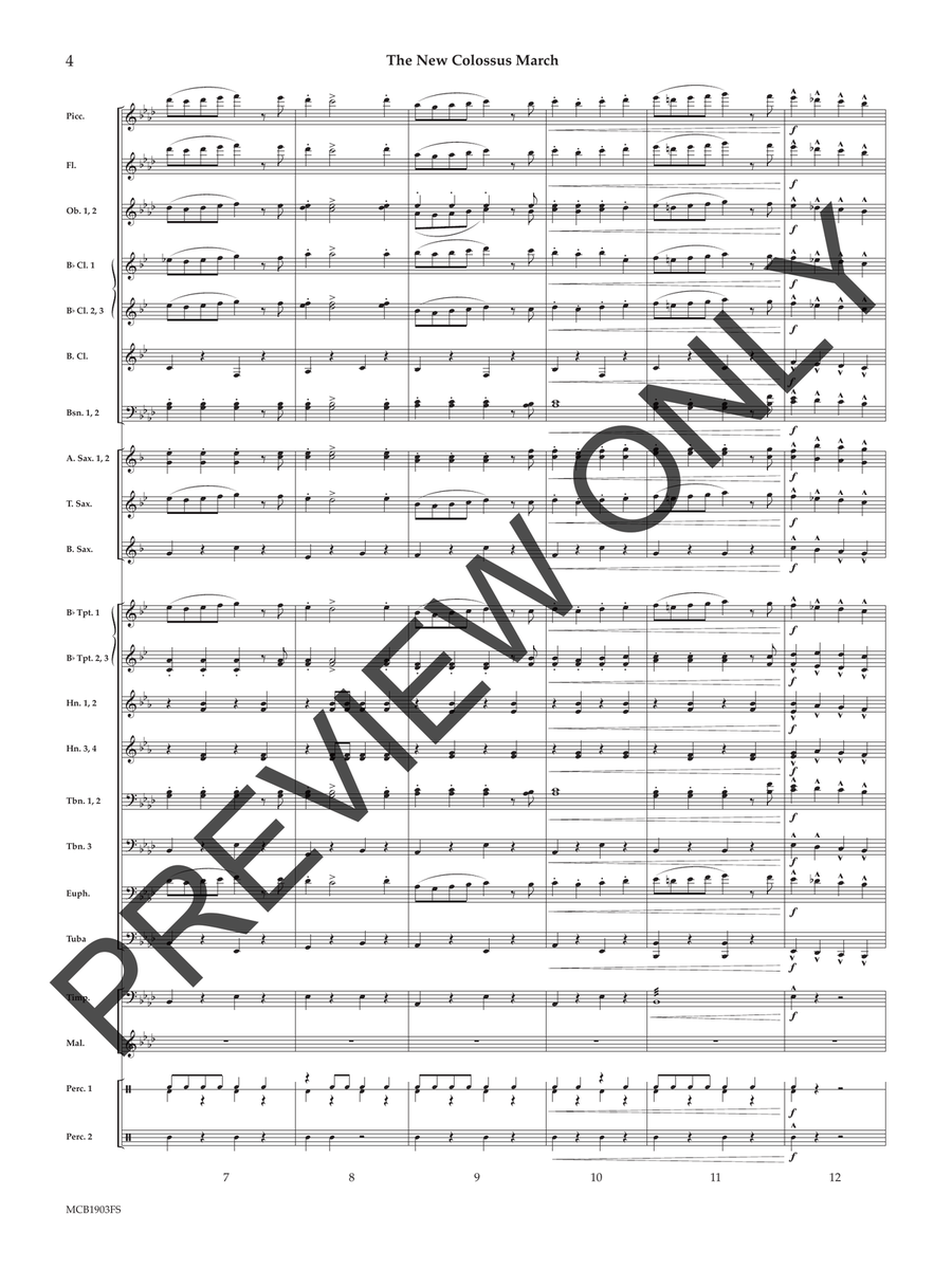 The New Colossus March Concert Band scores gallery preview page 5