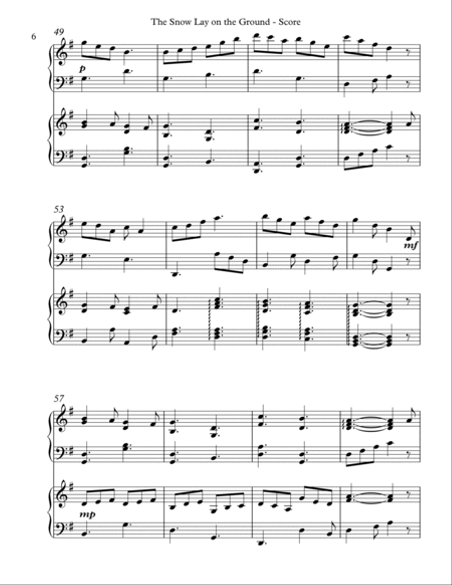 The Snow Lay on the Ground, Venite Adoremus, Harp Duet Celtic Harp scores gallery preview page 6
