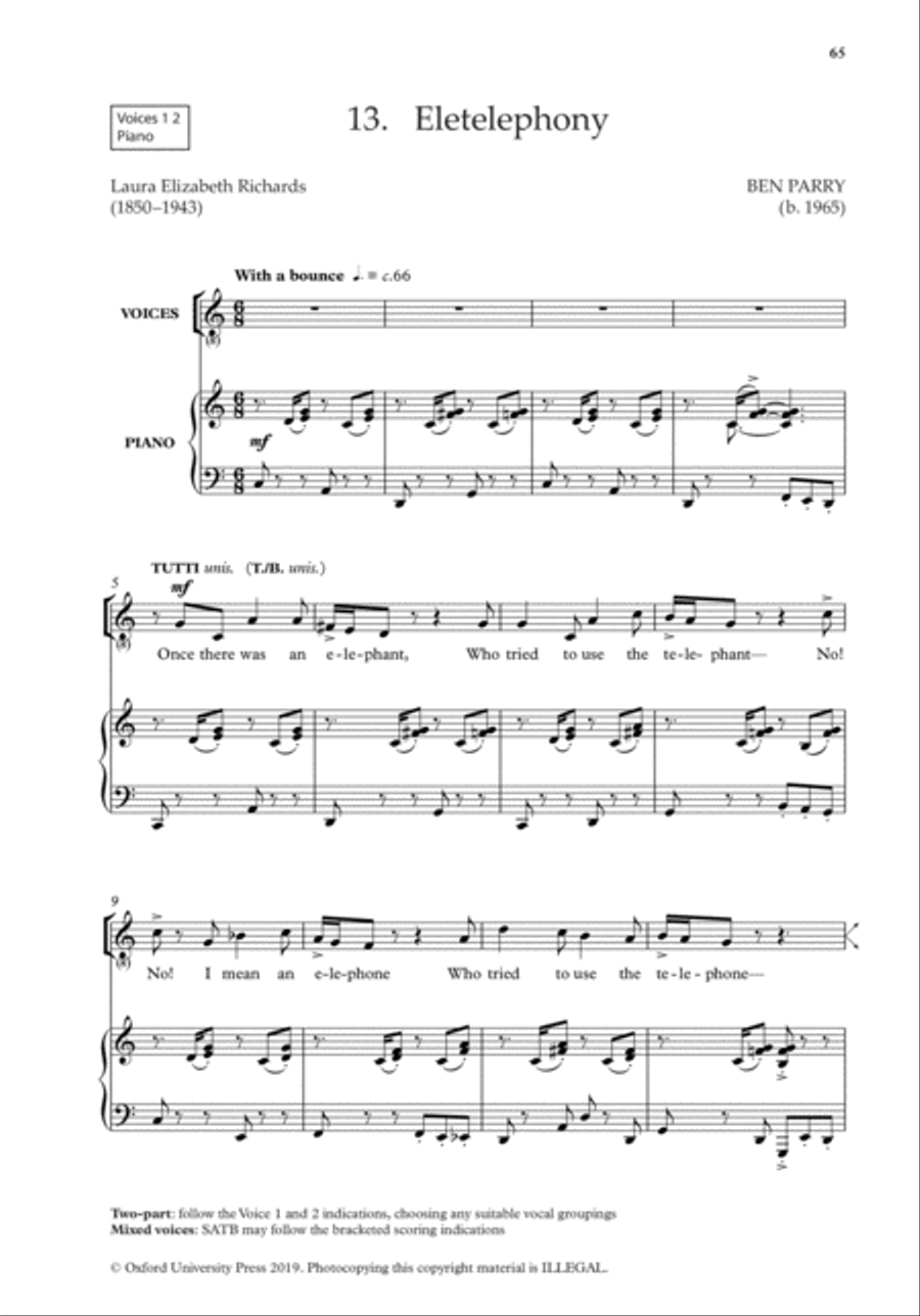 The Oxford Book of Flexible Choral Songs Unison Choir scores gallery preview page 9