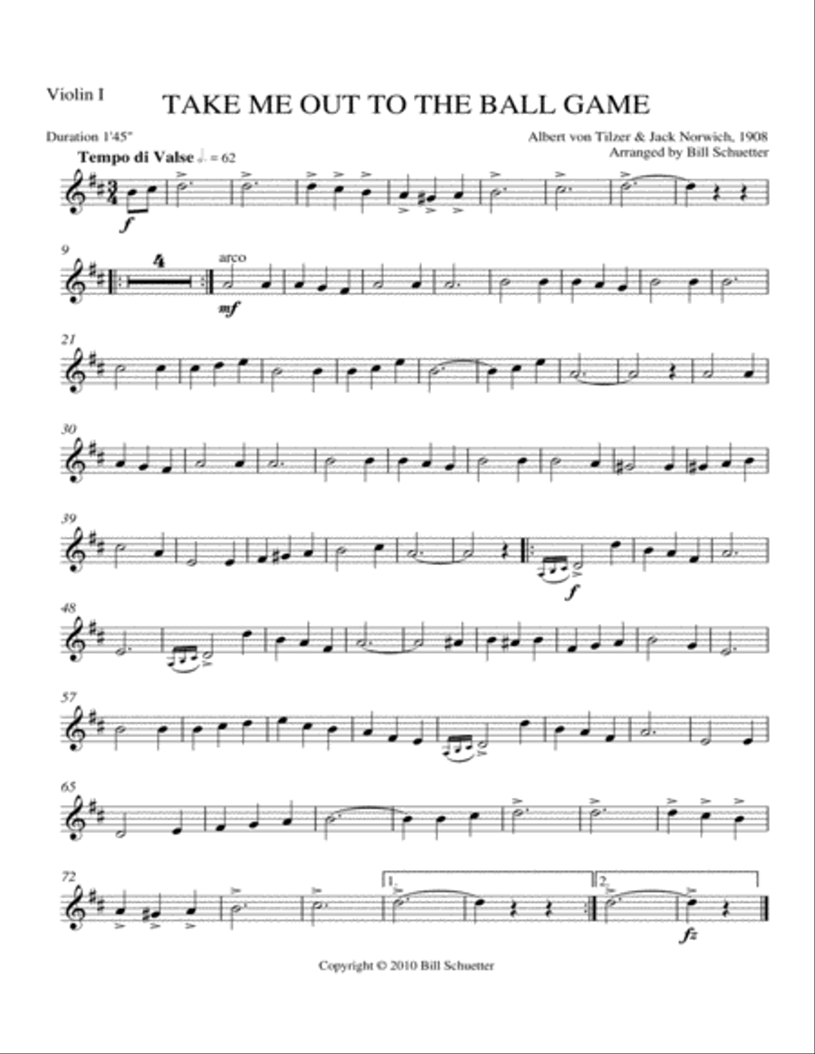 Take Me Out To the Ball Game Orchestra scores gallery preview page 4