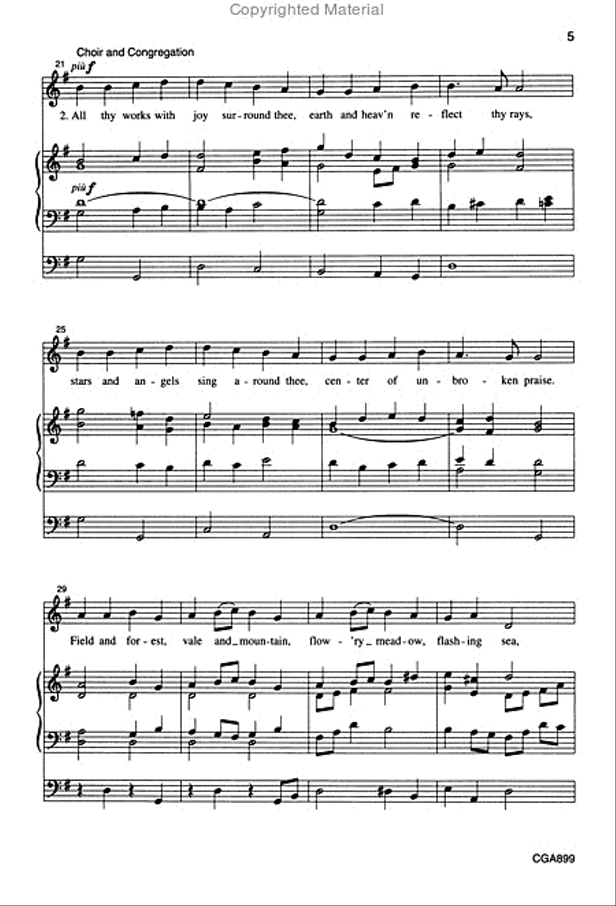 Joyful, Joyful, We Adore Thee Unison Choir scores gallery preview page 5