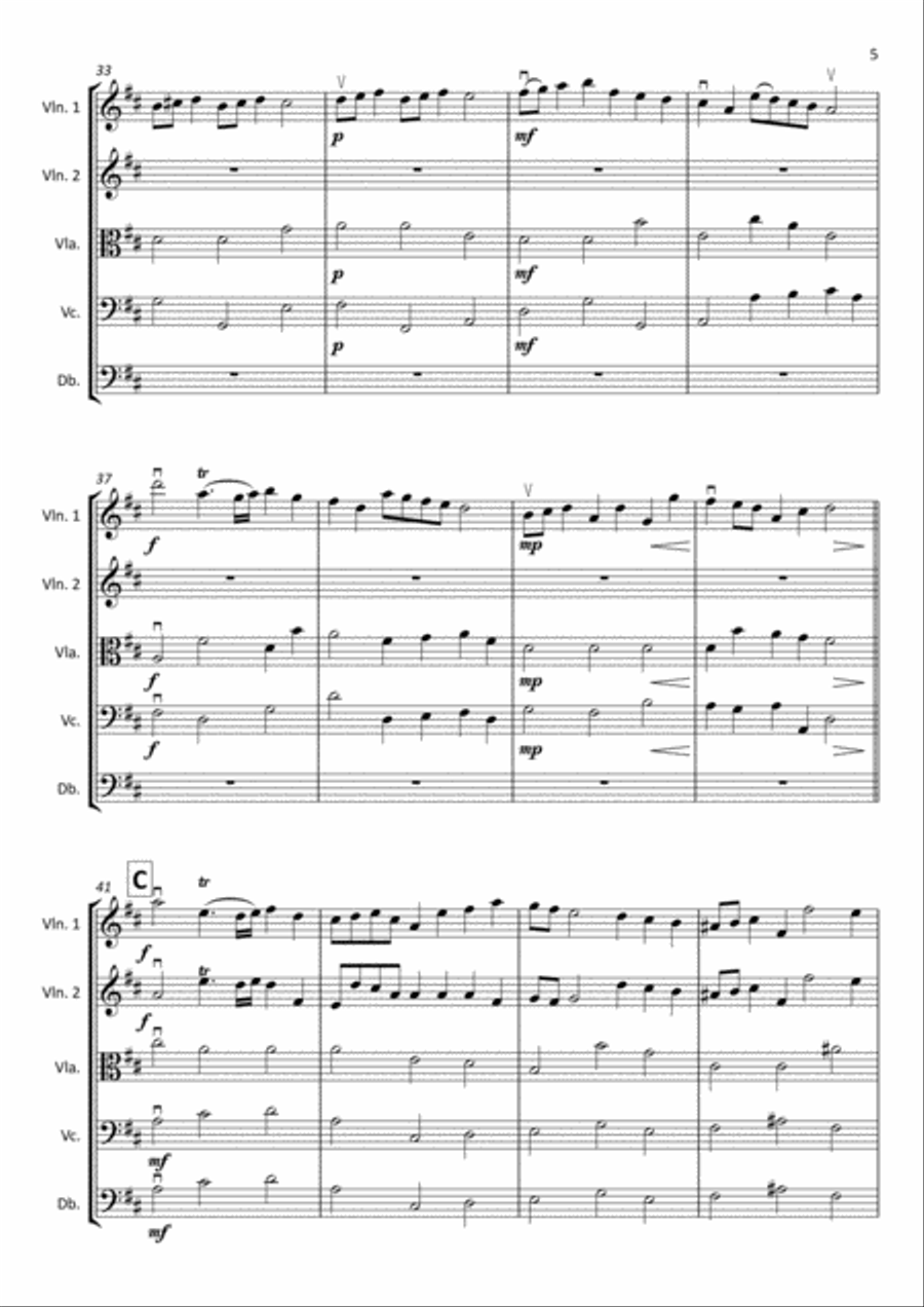 Hornpipe - Handel HWV 356 String Orchestra scores gallery preview page 5