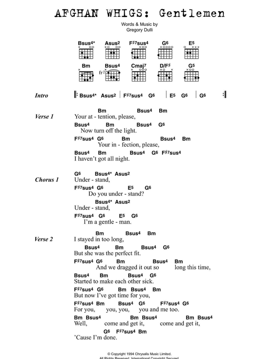 Gentlemen Easy Guitar scores gallery preview page 1