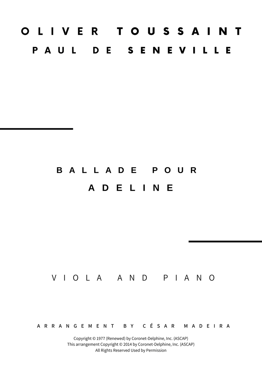 Ballade Pour Adeline Ballade Pour Adeline Viola scores gallery preview page 2