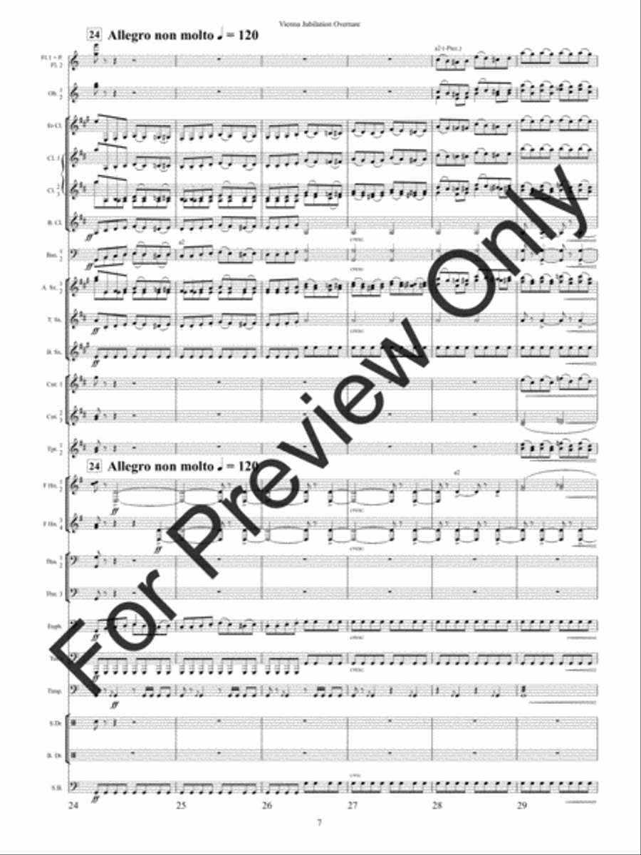 Vienna Jubilation Overture (Score) Concert Band scores gallery preview page 10