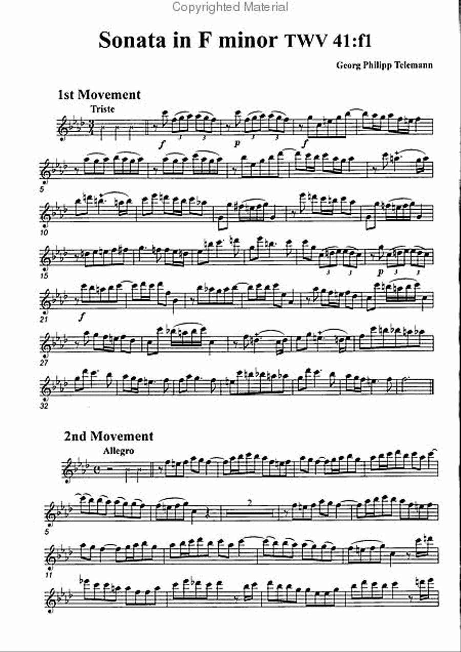 Sonata in F minor, TWV41:f2 Alto Recorder scores gallery preview page 2