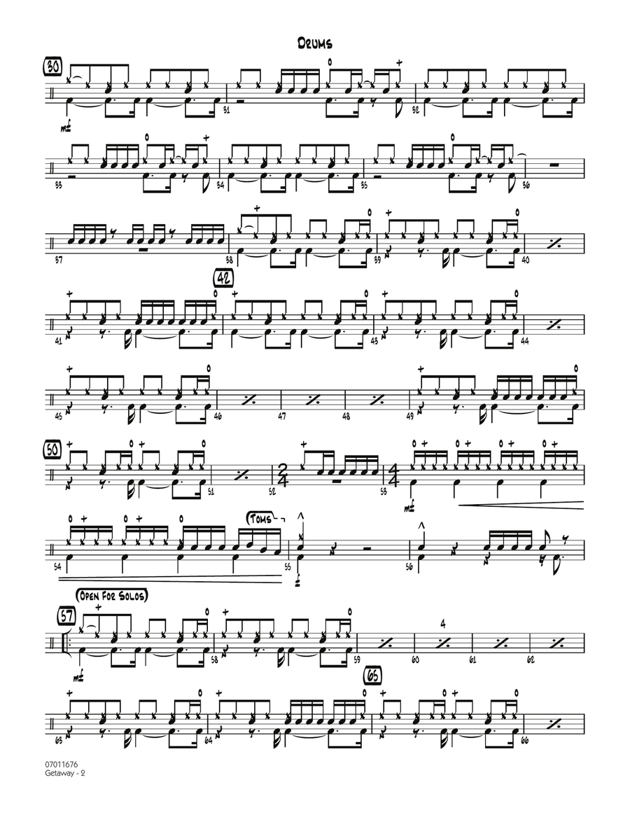 Getaway - Drums Drums scores gallery preview page 2