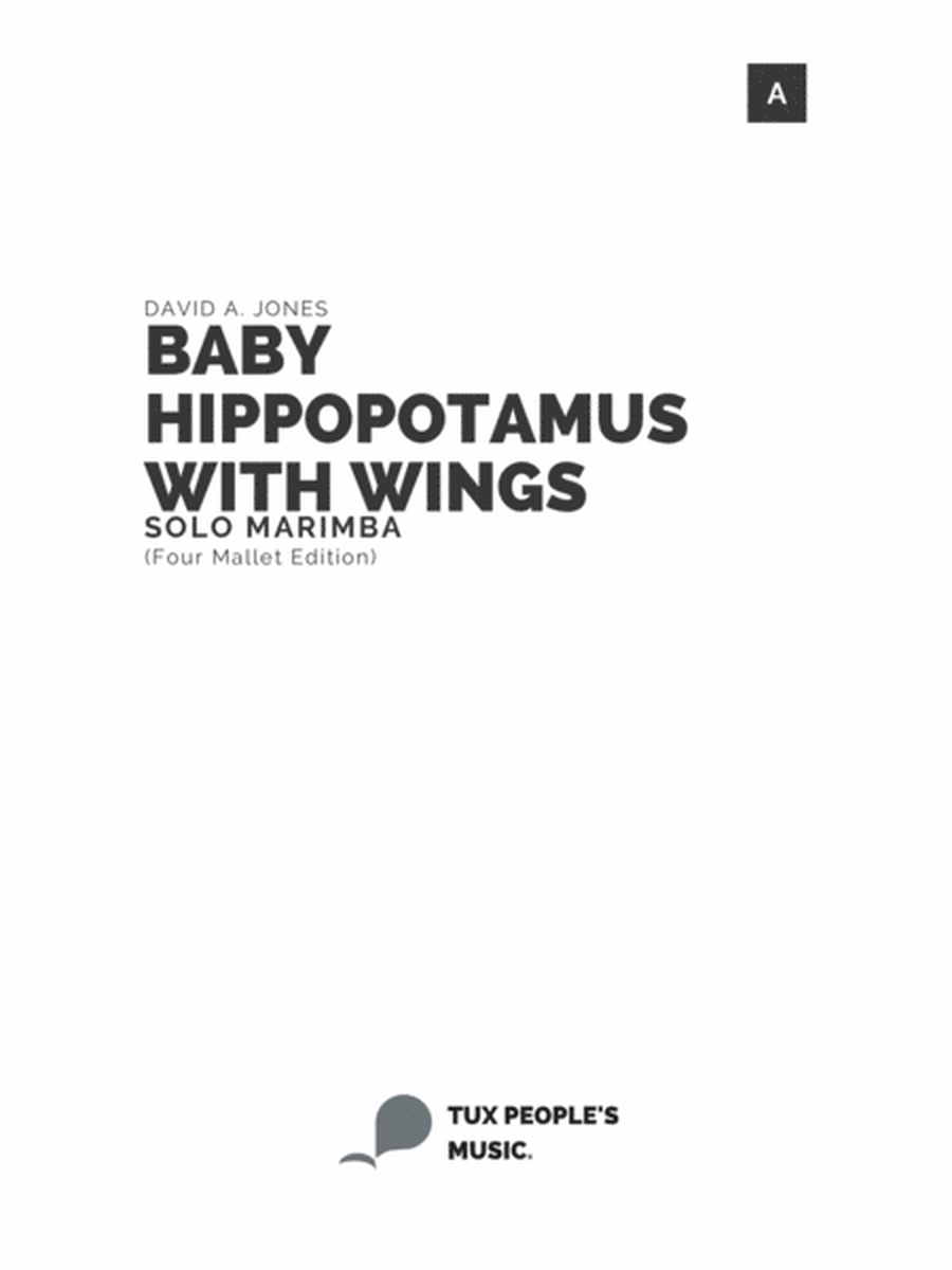 Baby Hippopotamus with Wings (Four Mallet Edition)