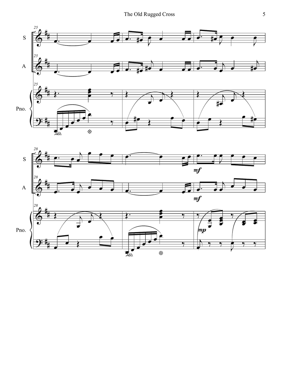 The Old Rugged Cross Vocal Duet scores gallery preview page 5