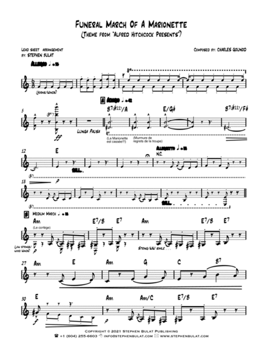 Funeral March Of A Marionette (Theme from "Alfred Hitchcock Presents") - Lead sheet (key of Am)