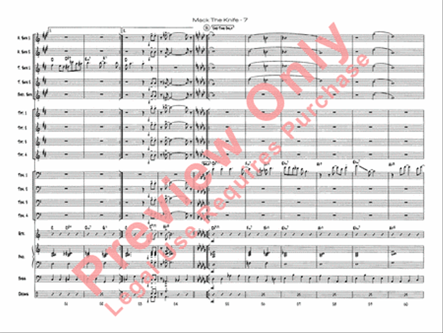 Mack the Knife (from The Threepenny Opera) Jazz Ensemble scores gallery preview page 9