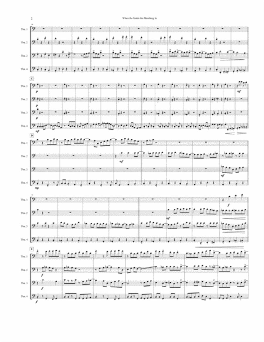 When the Saints Go Marching In Brass Ensemble scores gallery preview page 3