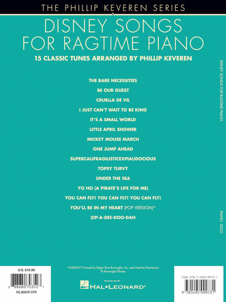 Disney Songs for Ragtime Piano