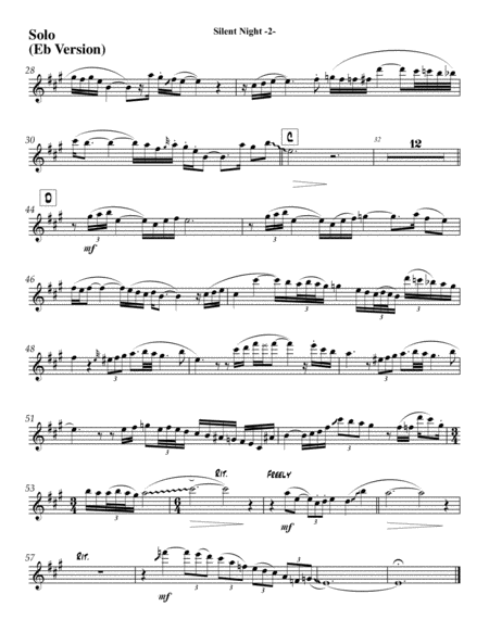 Silent Night for Solo Flugelhorn (Trumpet) and piano/rhythm section image number null