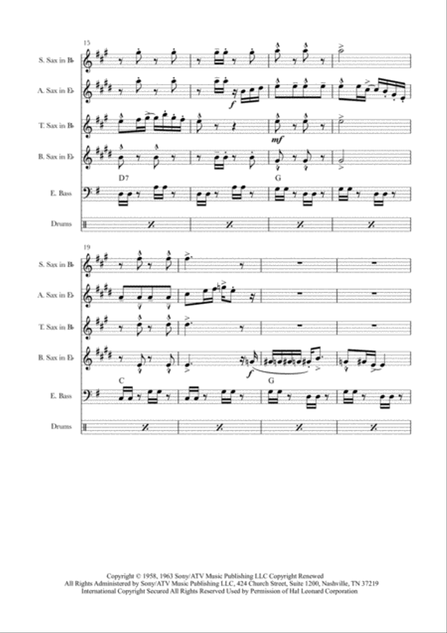 Yakety Sax Saxophone Quartet scores gallery preview page 3