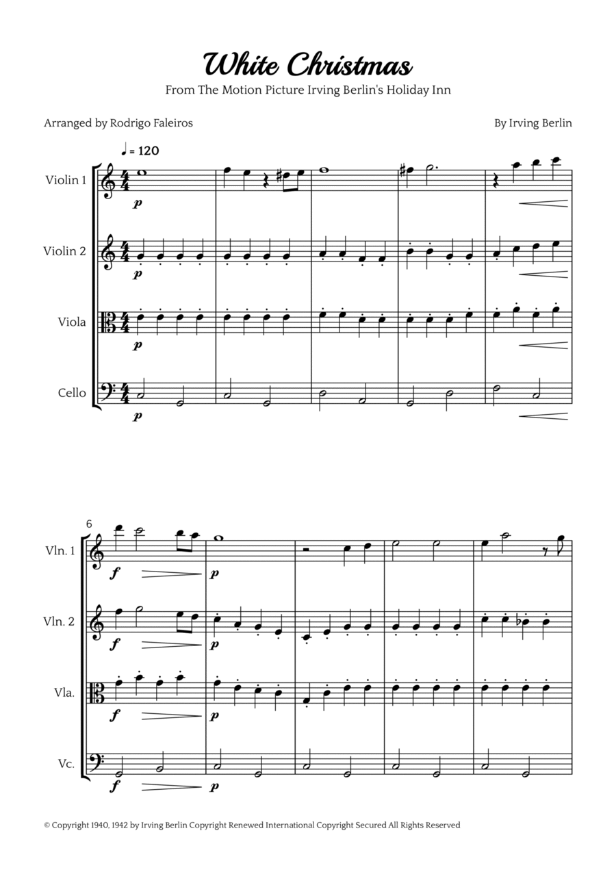 White Christmas String Quartet scores gallery preview page 1