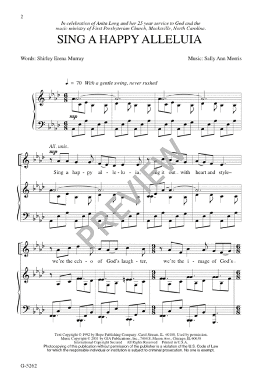 Sing a Happy Alleluia 3-Part scores gallery preview page 3