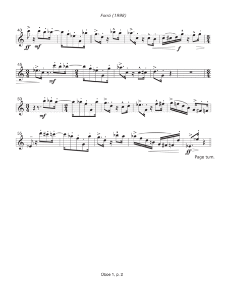 Forró (1998) oboe 1 part