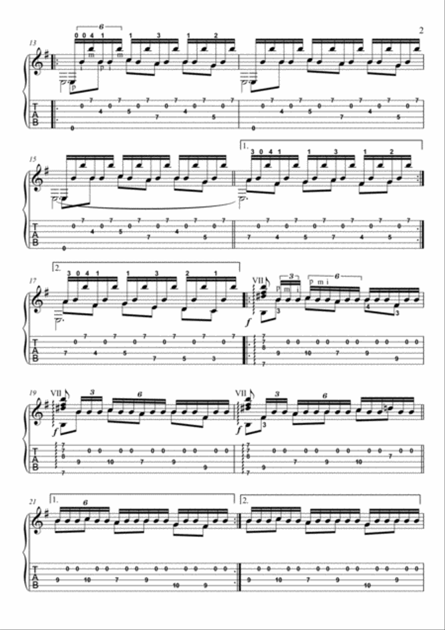 Asturias Leyenda by Albeniz guitar solo Acoustic Guitar scores gallery preview page 2