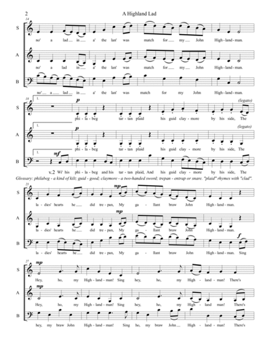 A Highland Lad - for SABar choir image number null