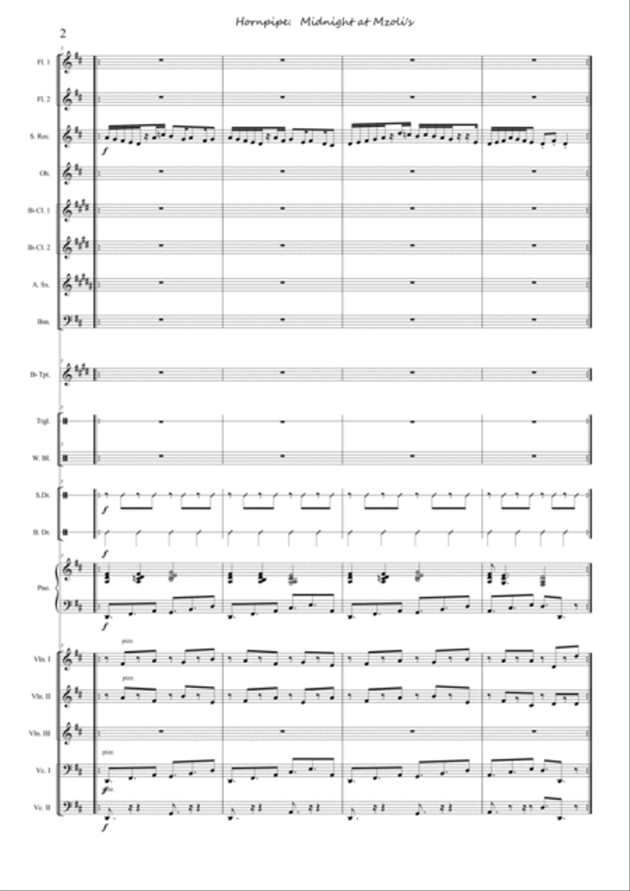 Suite, Sweet Cape Town - 7 Hornpipe Midnight at Mzoli's Concert Band scores gallery preview page 2