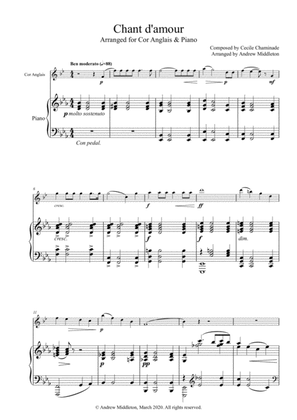 Chant d'amour arranged for Cor Anglais and Piano