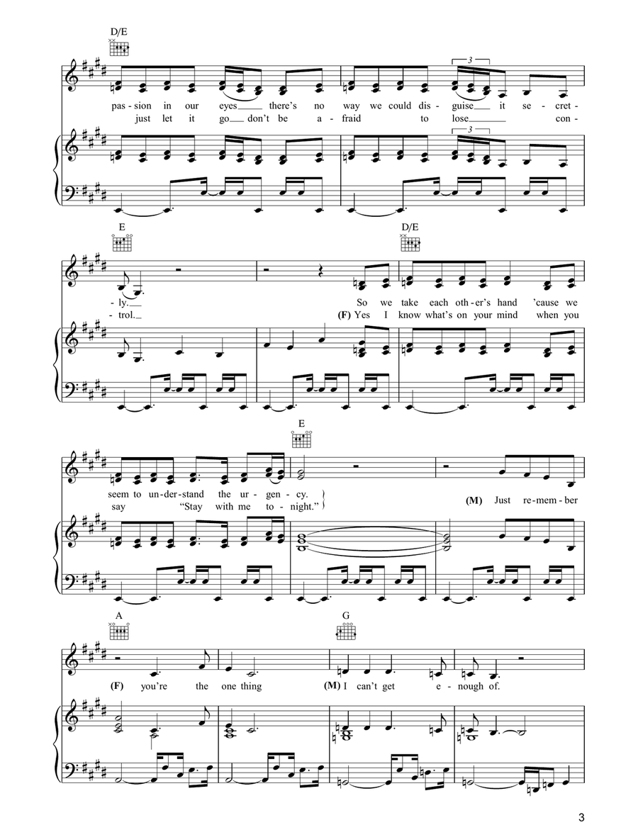 (I've Had) The Time Of My Life Piano, Vocal, Guitar scores gallery preview page 3