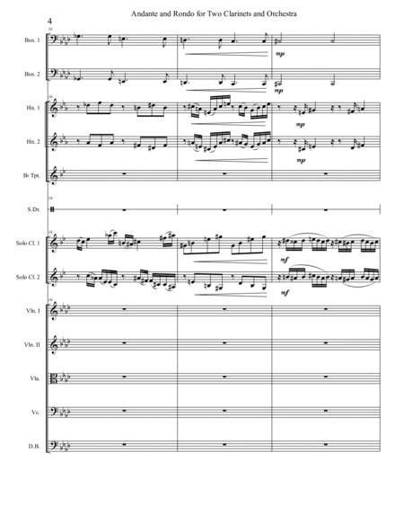 Andante and Rondo for Two Clarinets and Orchestra