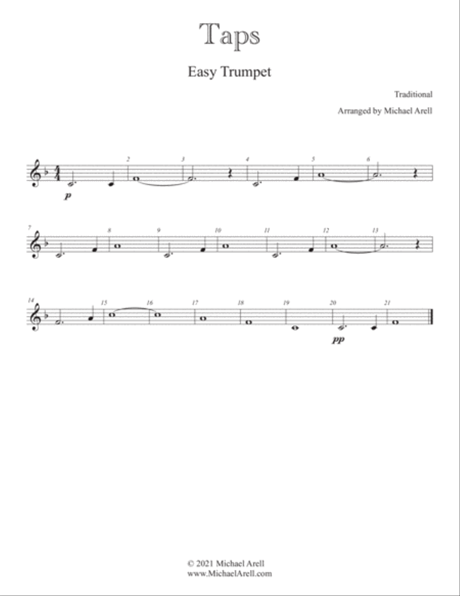 Taps- Easy Trumpet Trumpet Solo scores gallery preview page 2